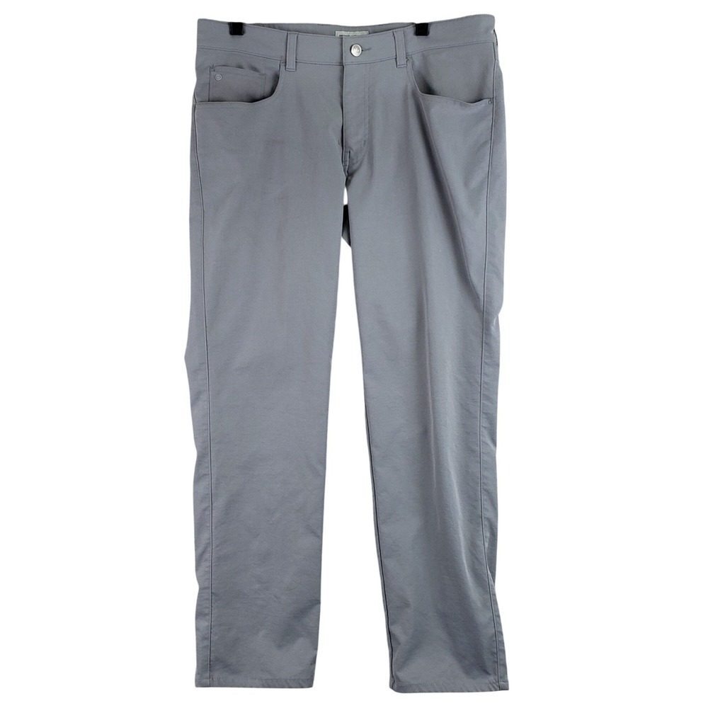 Peter Millar 5-Pocket Pants Mens 33x30 (Fits 34x28) Grey Straight Leg Golf